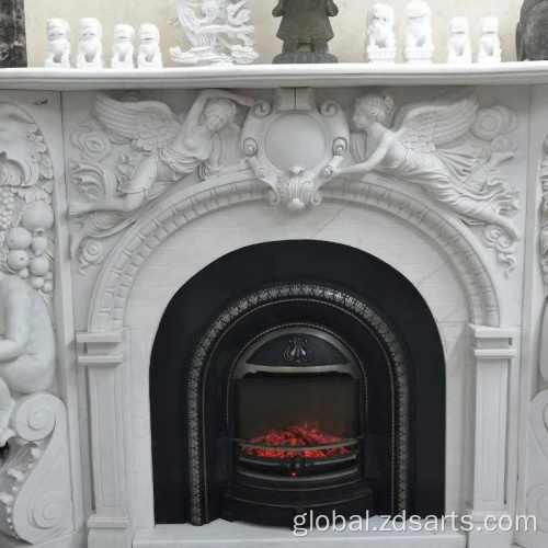 Marble Sculpture Art Customized stone fireplace for villas Factory